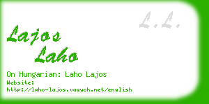 lajos laho business card